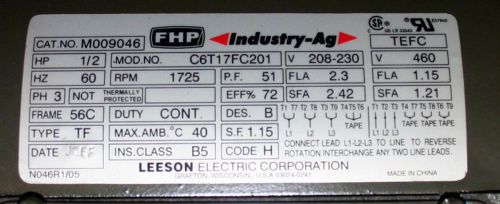 Leeson motor m009046 w/ironman gear reducer gr-bm818-30-r-56 for sale