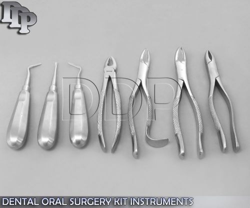 7 PCS DENTAL ORAL SURGERY KIT INSTRUMENTS EXTRACTING FORCEPS