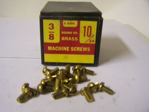 10-24 x 3/8&#034; Round Head Solid Brass Machine Screw Slotted Made in USA Qty. 144
