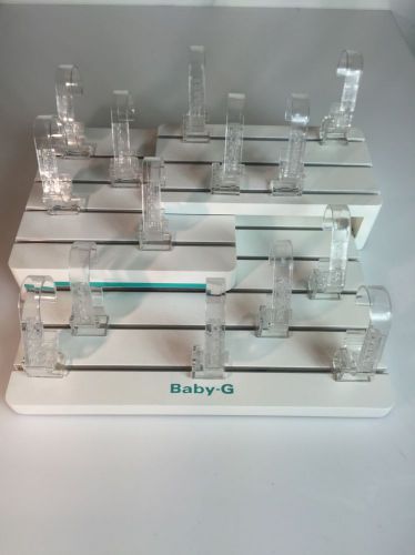 CASIO GSHOCK BABY-G RETAIL DISPLAY STAND CASE WITH 14 WATCH CLIPS 8 ROW DESIGN