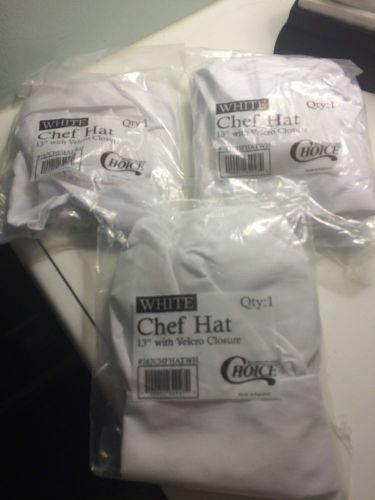 White Chef Hat, 13 inch Lot of 3 Total