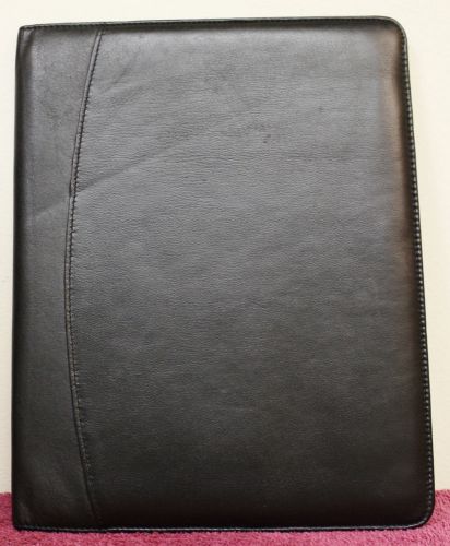 Black WILSONS Leather Notepad PADFOLIO  VINTAGE USA MADE PLANNER FULL SIZE