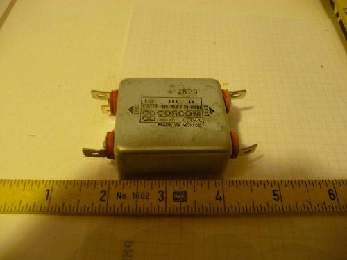 power filter , Corcom , 1R1 ,  1 amp , 120 volt / 250 volt