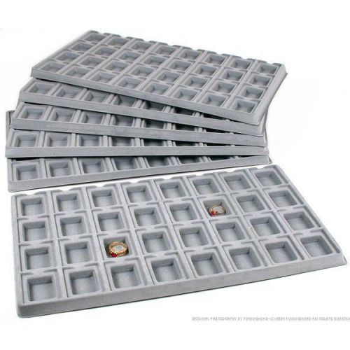 6 Gray 32 Compartment Puff Earring Cards Displays
