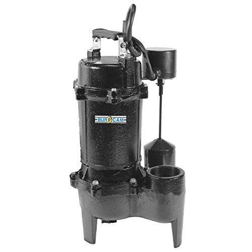 Burcam sewage pump 1/2 hp 115v imp cast iron with vertical switch 400535 for sale