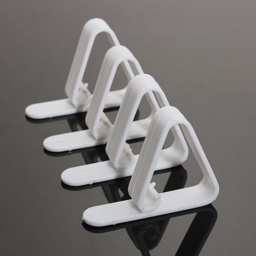 8x White Plastic Large Desk Table Skirting Skirt Clips 1.25&#034; to 2.5&#034; Home Party