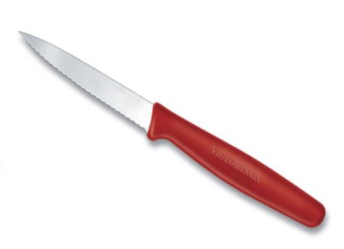 Victorinox, #40603, Paring Spear Point, 3-1/4&#034; Blade, Serrated Edge, Red