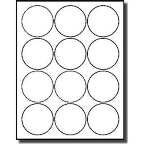120 Blank Labels. 2-1/2&#034; Diameter White, 8-1/2 by 11&#034; Sheets, Laser or Ink-Jet