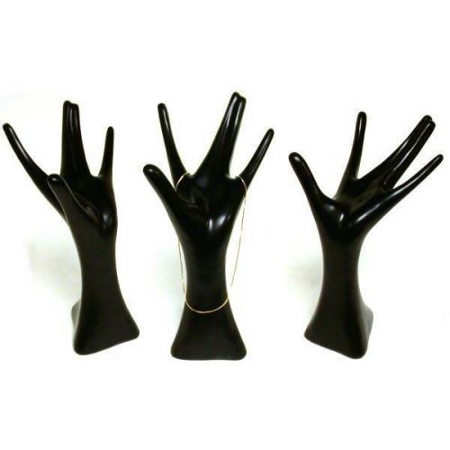 3 Black Hand Jewelry Displays