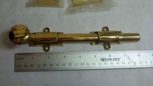 Solid Brass 8&#034; Heavy Duty Surface Bolt Polished Brass 1632-605
