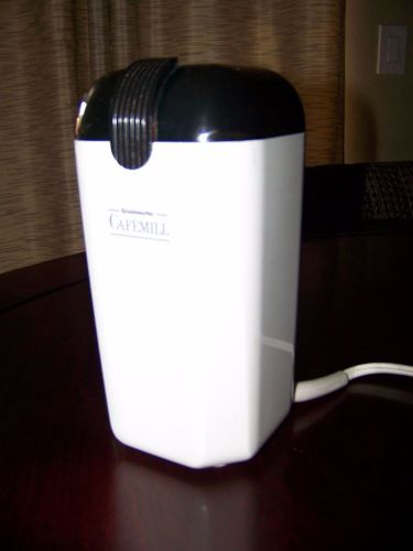 GRINDMASTER CAFEMILL ELECTRIC HOME COFFEE GRINDER MODEL H10 white