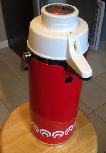 Euc vintage airpot 2.2litre the peacock vacuum bottle drinking coffee hot cold for sale