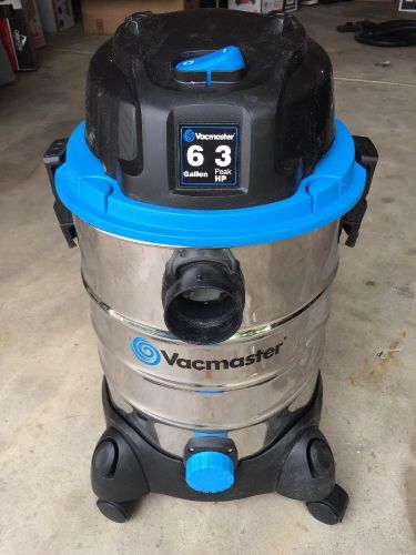 VacMaster Wet/Dry Vac Vacuum Cleaner - Stainless Steel 6 Gallon 3 Peak HP