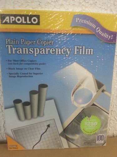 Apollo Transparency Film for Plain Paper Copiers PP100C~~8.5&#034; X 11&#034;~100 Sheets
