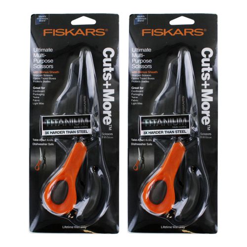 Fiskars cuts+more, 9 in. length, 3-1/2 in. cut, black/orange, pack of 2 for sale