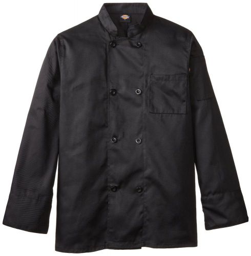 Dickies DCP118 BLK Plastic Button Black Uniform Chef Coat Jacket 3X New
