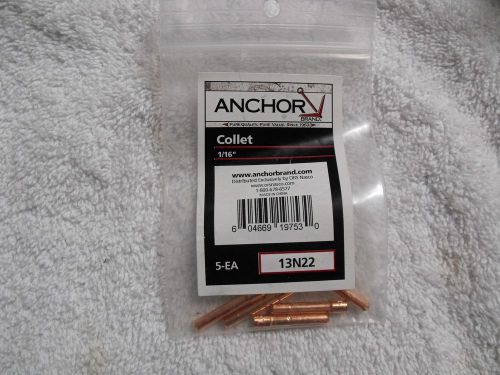 ANCHOR  5 Collets 13N22 (1/16&#034;) for TIG Welding Torch 9/20/25