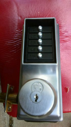 Simplex Satin Chrome Combination Door Lock, W/ KEY LOCK, NO KEY AVAILABLE