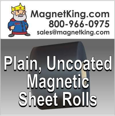 Medium thickness, .030 plain uncoated flexible magnet  24&#034; x 10&#039; roll for sale