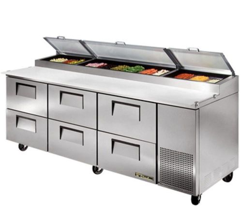 True TPP-93D-6 PIZZA Prep Table: Solid Drawered Food Table Free Shipping!