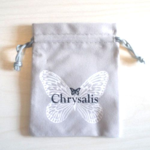 AUTHENTIC Chrysalis Drawstring Grey Colored Jewelry Pouches-Pack of 100 Pouches