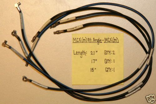 (4) MCX(Male) to MCX(Male)Right Angle Cables 15&#034;-21&#034;