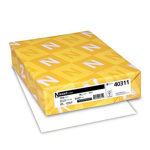 Neenah Exact Index Card Stock, 8.5 x 11 Inch, 90 lb, White, 250 Sheets 40311