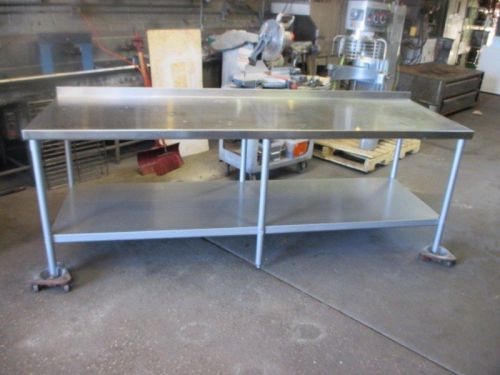 96x30 stainless steel work table with painted under shelf and legs for sale