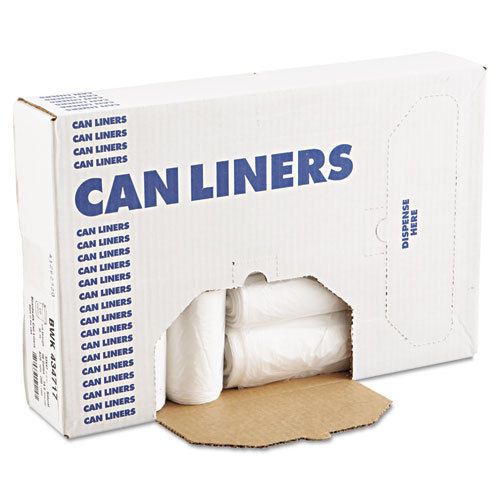 High-Density Can Liners, 43 x 47, 56gal, 17 Micron, Clear, 25/Roll, 8 Rolls/CT