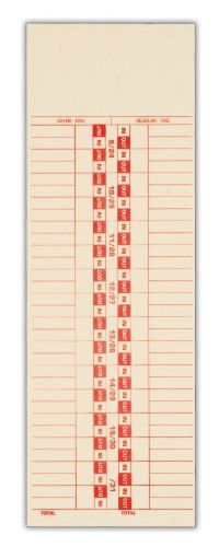 TOPS Time Cards, Semi-Monthly, 2-Sided, 3-1/2&#034; x 10-1/2&#034;, Manila, Green/Red 1277