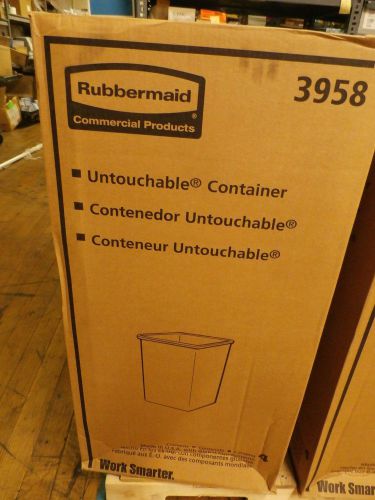 Rubbermaid Commercial FG395800BEIG Square 35-Gal Untouchable Trash CASE of 4