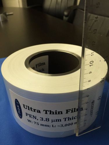 Ultrathin PEN Film 3.8 um, polyethylene naphthalate, 75 mm wide, 250 mm long