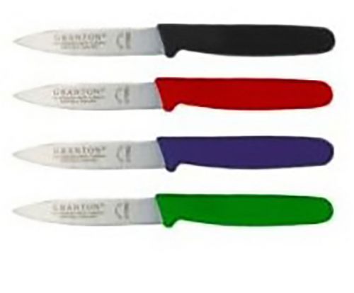 Granton Kitchen Knives (Plain Edge) GREEN Handle FREE SHIPPING
