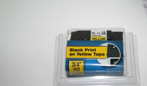 Brand New Brother P-Touch TZ Tape Black On Yellow 18mm 3/4&#039;&#039; width TZ-641