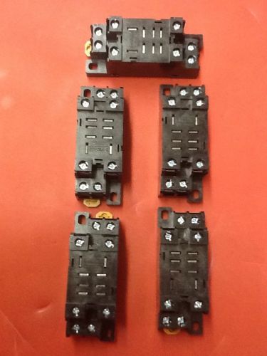 5 OMRON DELAY TIMER RELAYS SOCKETS,MADE IN INDONESIA. 15A240V