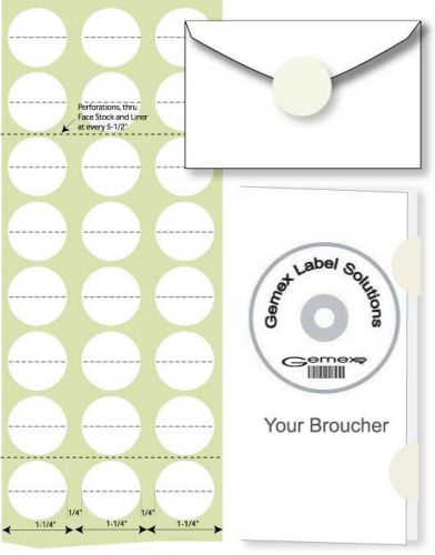 Round Labels-White Matte Removable  Laser-Inkjet 1&#034;-6,000,1.5&#034;-2700&#034;, 2&#034;-1500