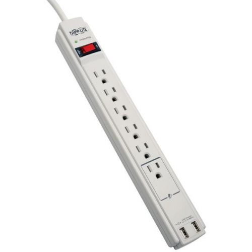 Tripp Lite TLP606USB Surge Protector with 2 USB Ports - 6 Outlet