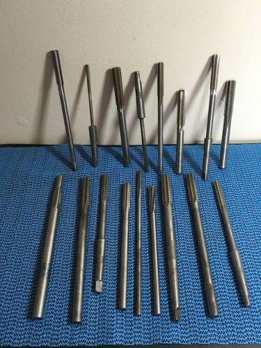 LOT OF 17 HIGH SPEED MACHINE REAMERS OF ALL SIZES FROM CLEVELAND TWIST CO.