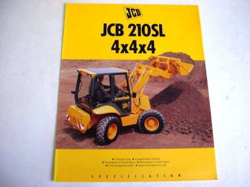 JCB 210SL Tractor Loader 4 Pages,1994 Brochure              #