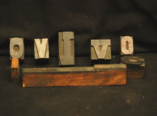 Vintage Assorted 8 Letterpress Wood Wooden Type Tool Printing Blocks Shadowbox c