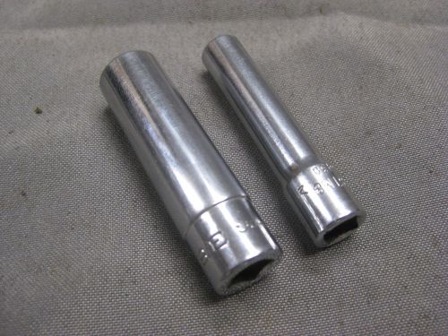 Snap On Tools 1/4 Drive Deep Socket Lot STM12 3/8 and STM8 1/4