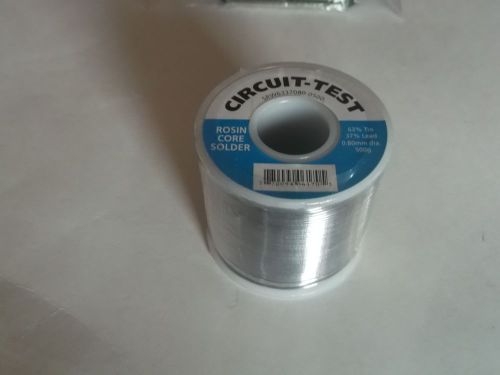 ROSIN CORE SOLDER 63% TIN 37%  LEAD 0.8MM DIA 500 G CIRCUIT TEST NEW ONE ROLL