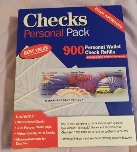 CHECKS: Personal Wallet Check Refills: Bank Approved! Printable, Security feat.