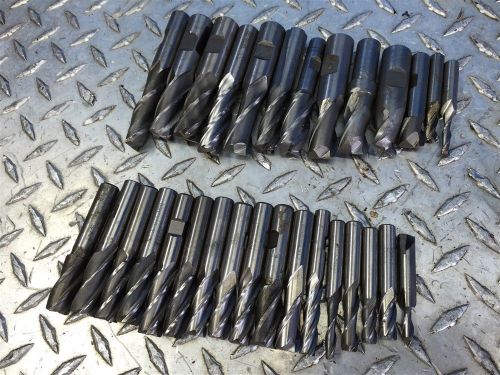 LOT OF ASSORTED HSS ENDMILLS END MILLS 1/4&#034; TO 3/4&#034;