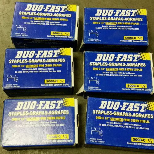 Duo fast 5008c 20 gauge galvanized staple 1/2-inch across x 1/4-inch length, new for sale
