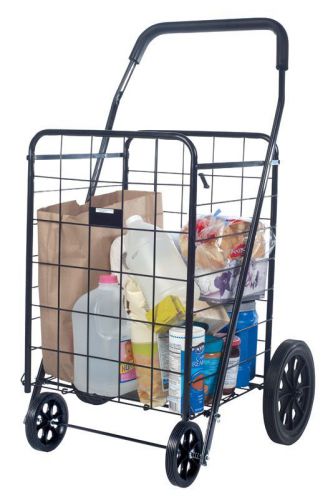 Apex sc90 folding shopping cart 4 wheel 250 lb capacity black powder coated new! for sale
