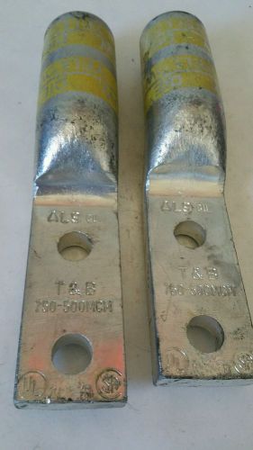 (2) T &amp; B Lugs,750-500MCM,AL9 CU,Yellow,Free Shipping