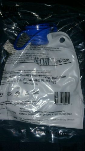 Alcor # E-1200 Enteral Feed Bag w Pump Set 1200ml for use w Sentinel Pump 30 pcs
