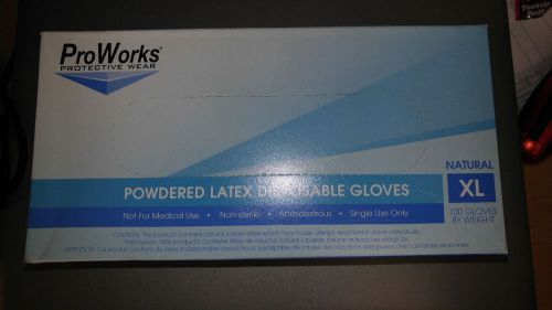 Pro works Latex Disposable Gloves Powdered 9 boxes 100 er box xl