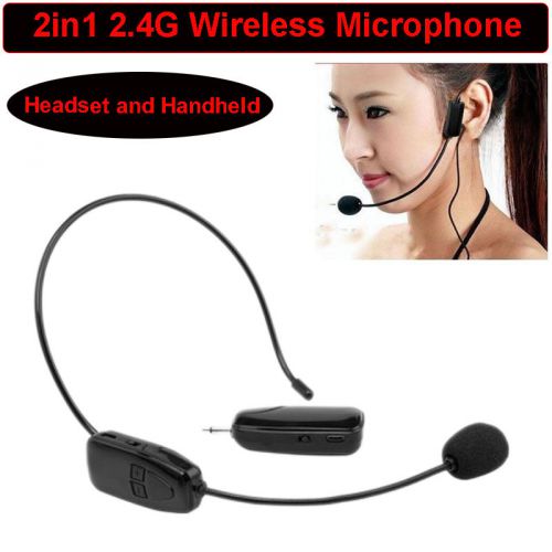 Fitness Black Remote Wireless Microphone Headset MIC Receiver &amp; 3.5mm Jack Plug
